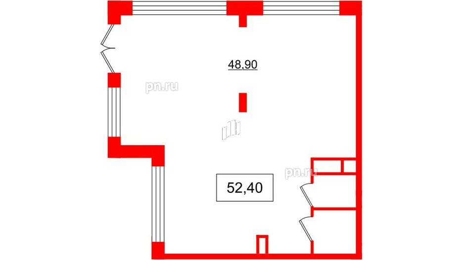 Аренда помещения в ЖК Солнечный город. Резиденции, 52.4 м², 1 этаж