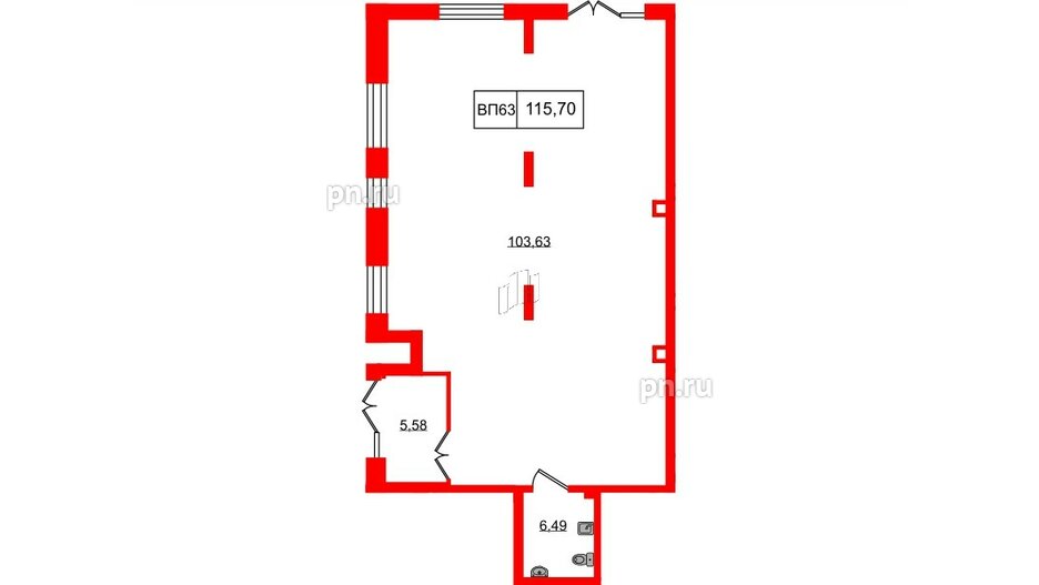 Помещение в ЖК Наука, 115.7 м², 1 этаж