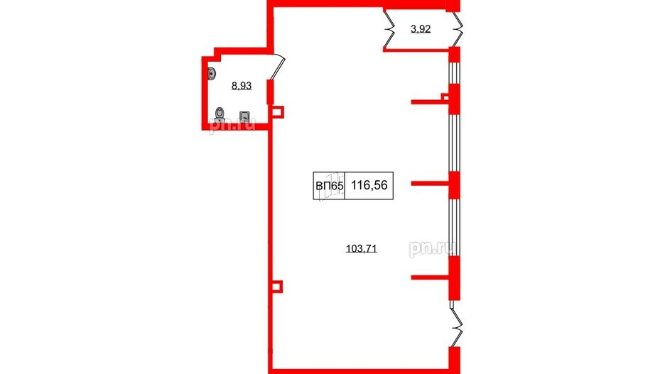 Помещение в ЖК Наука, 116.56 м², 1 этаж