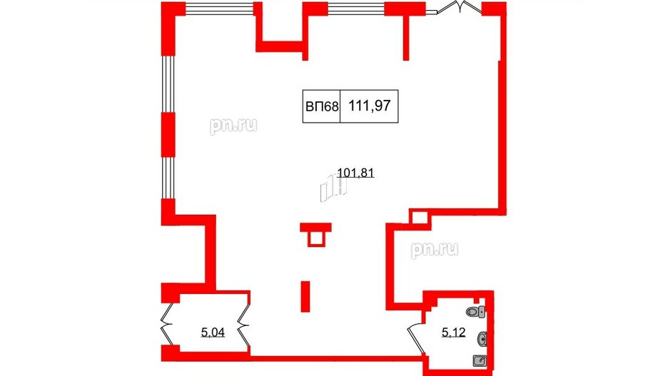 Помещение в ЖК Наука, 111.97 м², 1 этаж