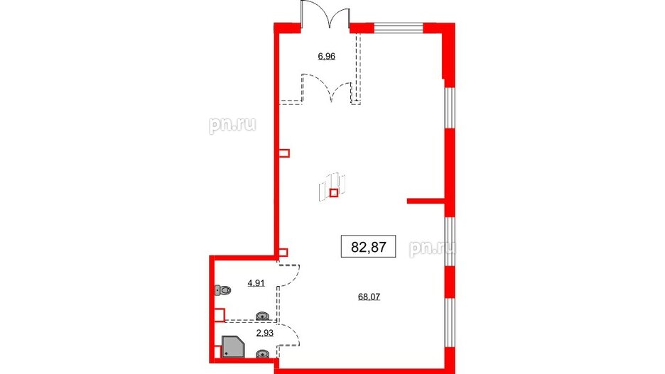 Помещение в ЖК Янинский лес, 82.87 м²