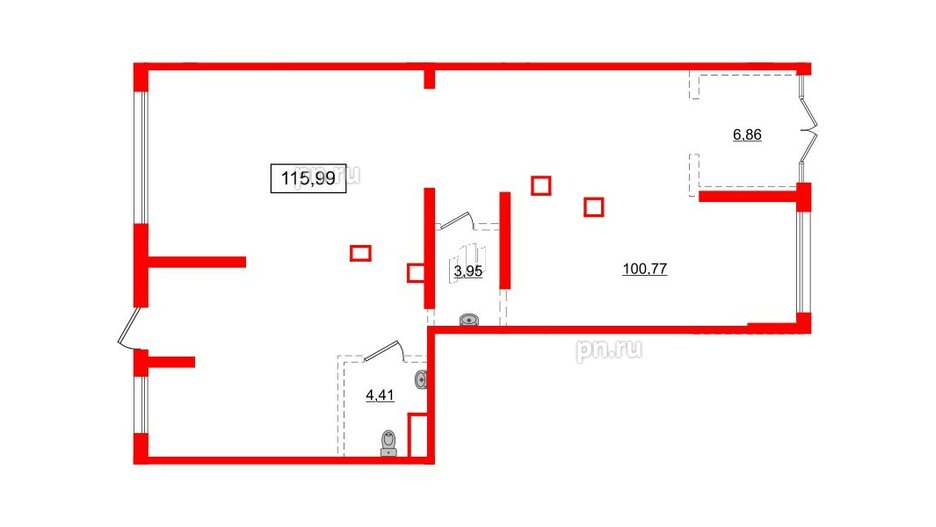 Помещение в ЖК Аквилон Leaves, 115.99 м², 1 этаж