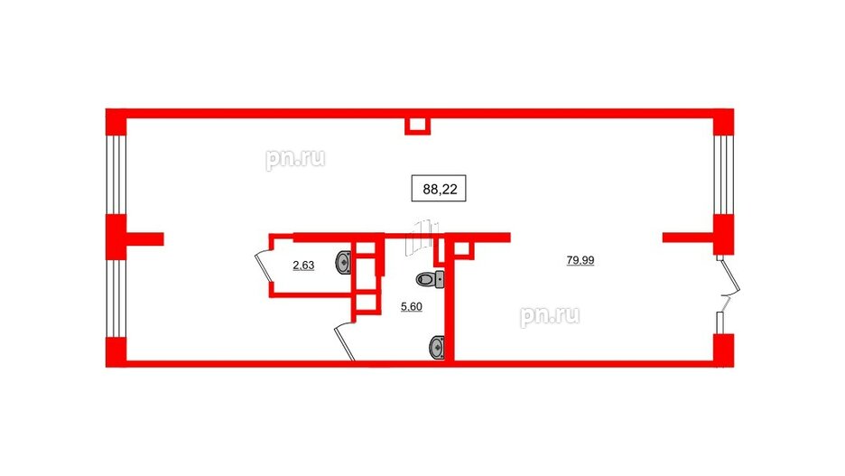 Помещение в ЖК Pulse Premier, 88.22 м², 1 этаж