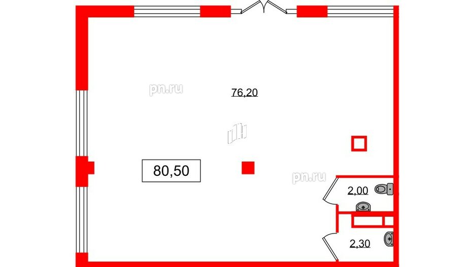 Помещение в ЖК Дубровский, 80.5 м², 1 этаж