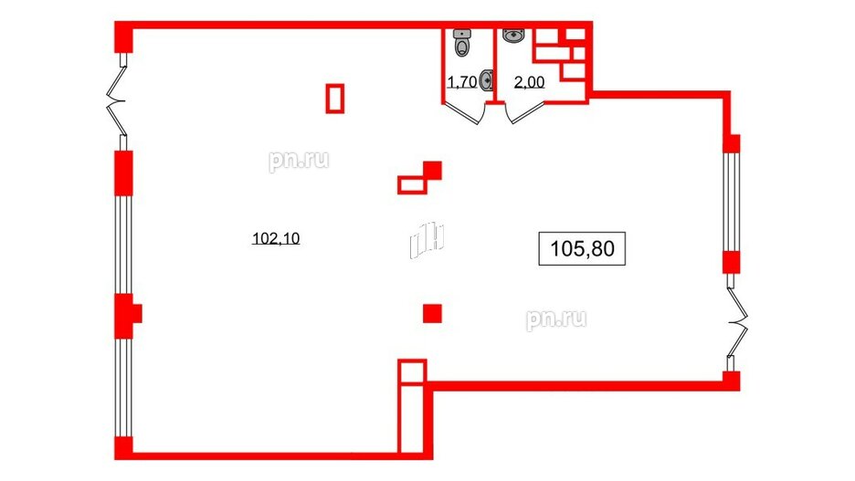 Помещение в ЖК Дубровский, 105.8 м², 1 этаж