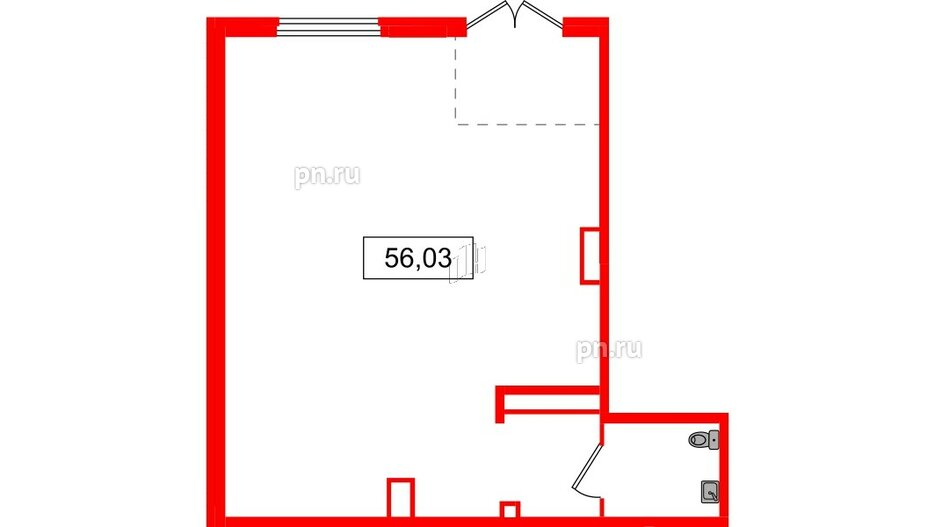 Помещение в ЖК Аквилон Янино, 56.02 м², 1 этаж