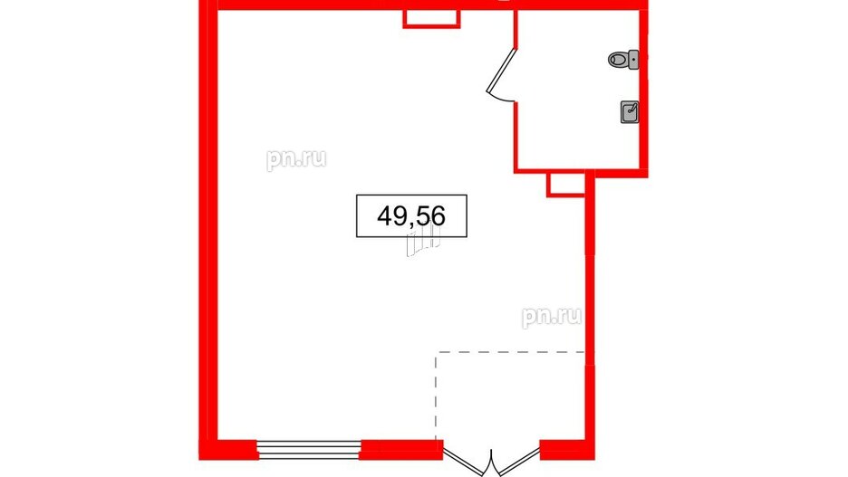 Помещение в ЖК Аквилон Янино, 49.55 м², 1 этаж