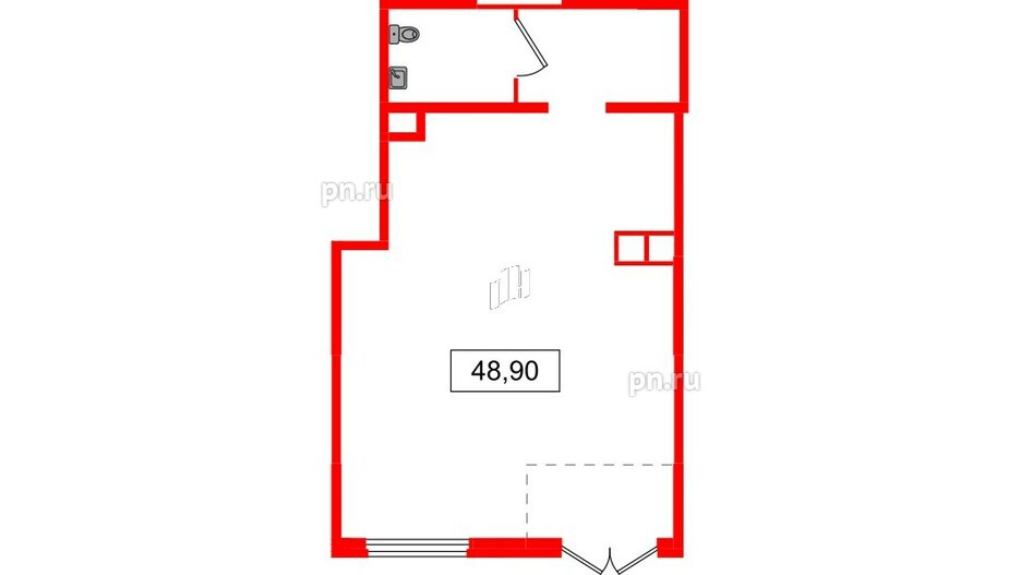 Помещение в ЖК Аквилон Янино, 48.9 м², 1 этаж