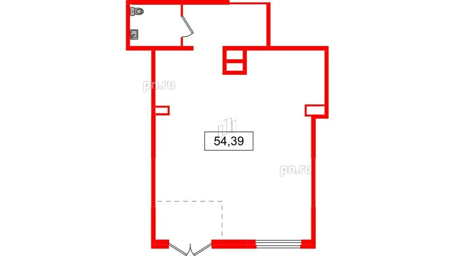 Помещение в ЖК Аквилон Янино, 54.38 м², 1 этаж