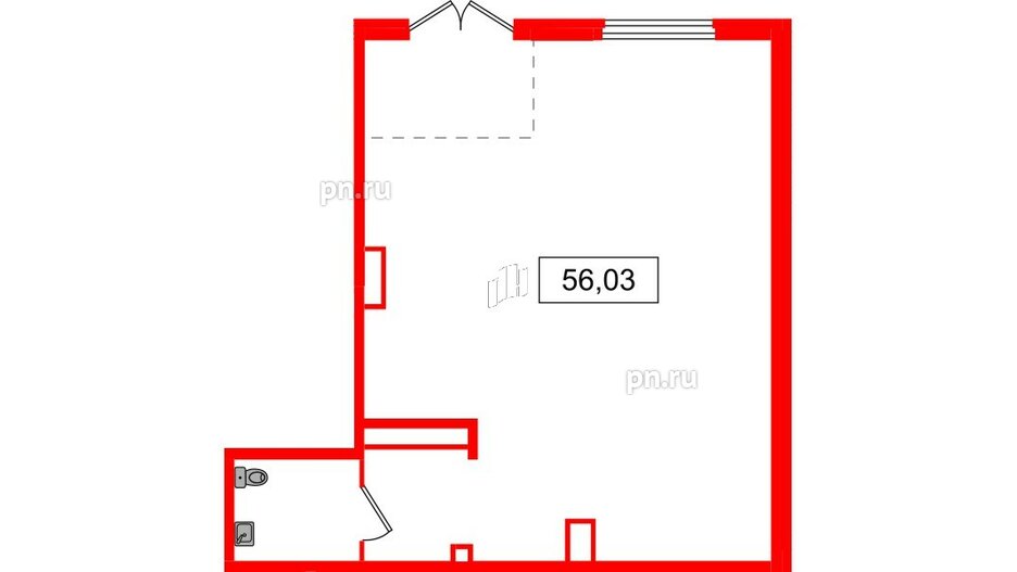 Помещение в ЖК Аквилон Янино, 56.02 м², 1 этаж