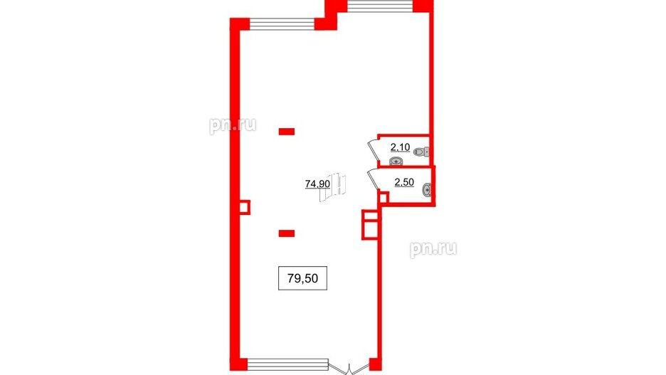 Помещение в ЖК Солнечный город. Резиденции, 79.5 м², 1 этаж