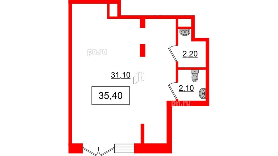 Помещение в ЖК Солнечный город. Резиденции, 35.4 м², 1 этаж