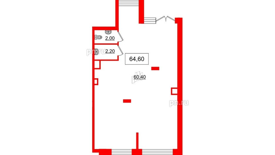 Помещение в ЖК Солнечный город. Резиденции, 64.6 м², 1 этаж