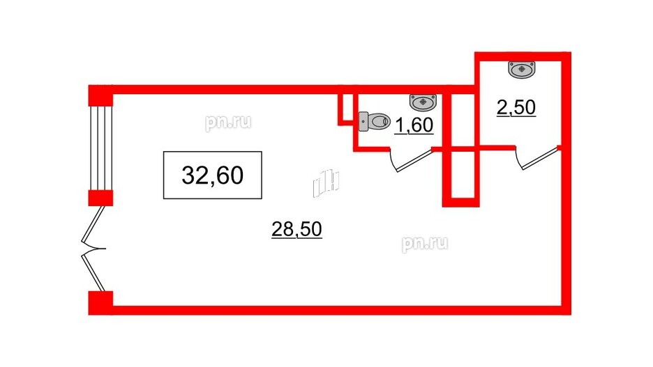 Помещение в ЖК Солнечный город. Резиденции, 32.6 м², 1 этаж