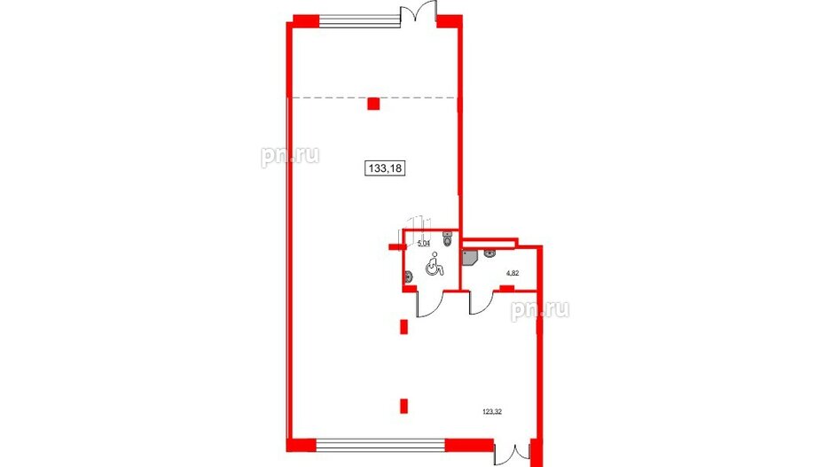 Помещение в ЖК ID Светлановский, 133.18 м², 1 этаж