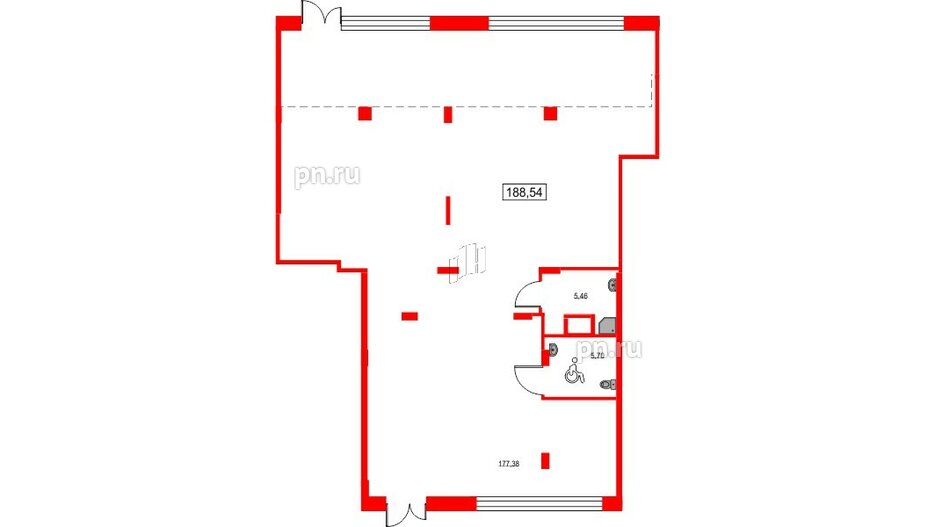 Помещение в ЖК ID Светлановский, 188.54 м², 1 этаж