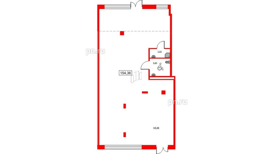 Помещение в ЖК ID Светлановский, 154.36 м², 1 этаж