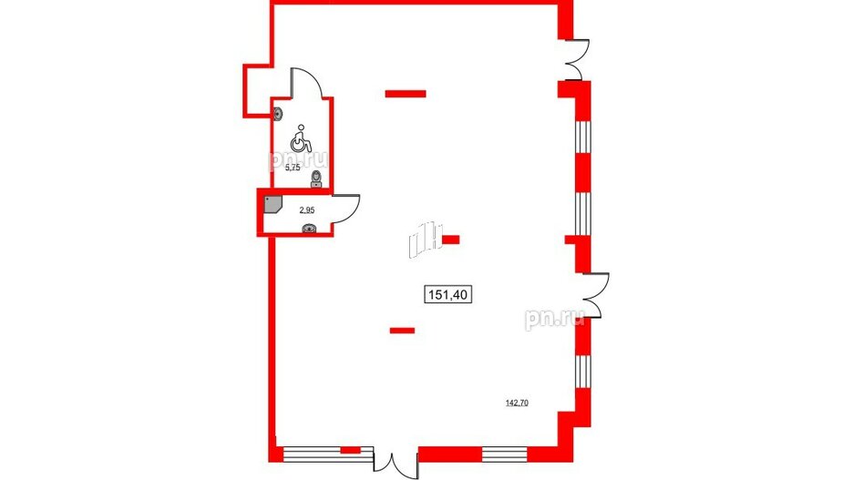 Помещение в ЖК ID Светлановский, 151.4 м², 1 этаж