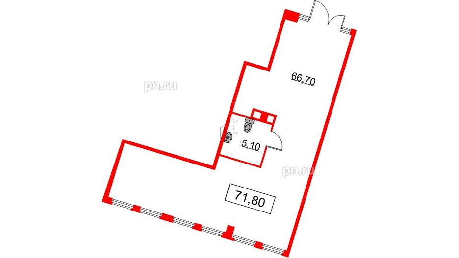 Помещение в ЖК Glorax Premium Василеостровский, 71.8 м², 1 этаж