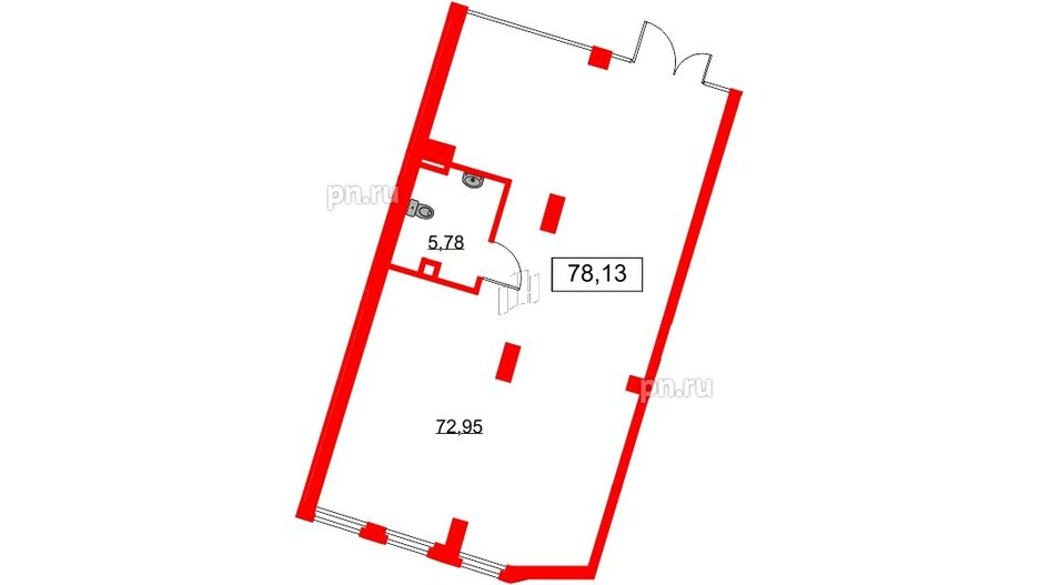 Помещение в ЖК Glorax Premium Василеостровский, 78.13 м², 1 этаж