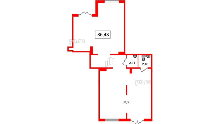 Помещение в ЖК Югтаун, 85.43 м², 1 этаж