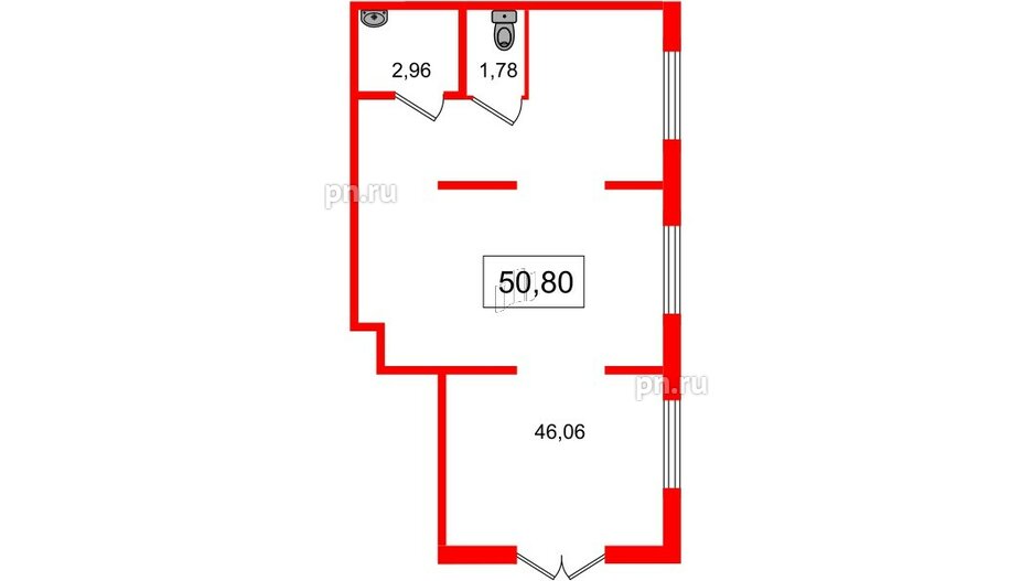 Помещение в ЖК Югтаун, 50.8 м², 1 этаж