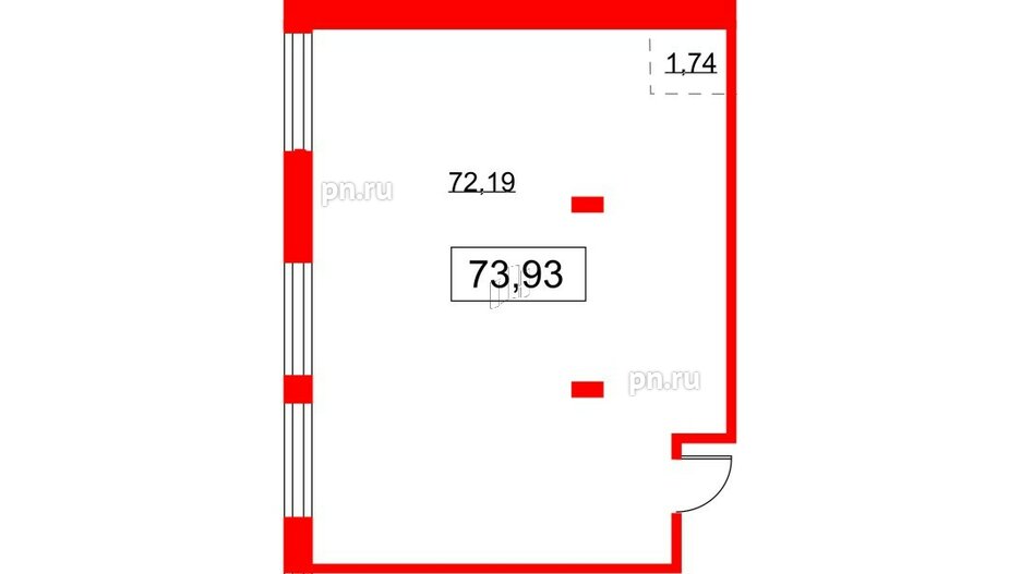 Помещение в ЖК Glorax Premium Василеостровский, 73.93 м², 4 этаж