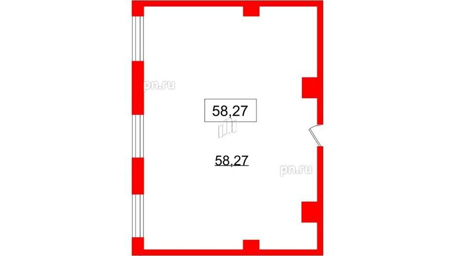 Помещение в ЖК ID Политех, 58.27 м², 2 этаж