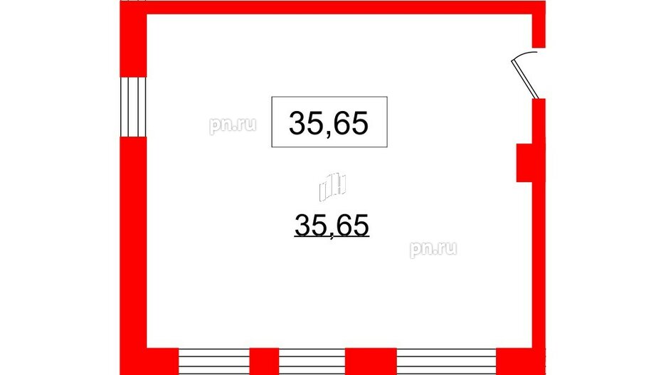 Помещение в ЖК ID Политех, 35.65 м², 2 этаж