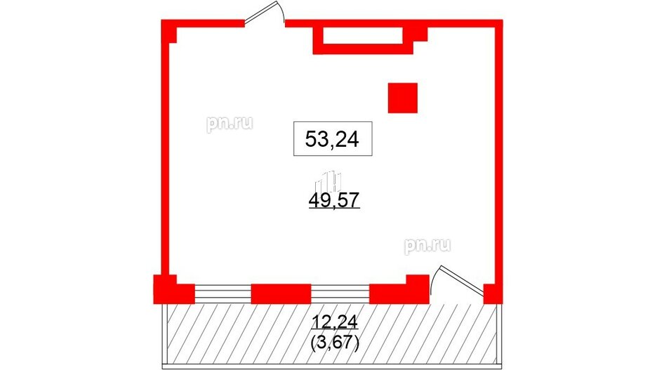 Помещение в ЖК ID Политех, 53.24 м², 2 этаж