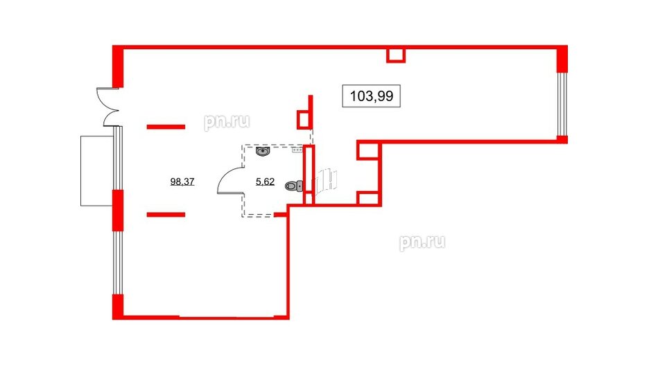 Помещение в ЖК Аквилон All in 3.0, 103.99 м², 1 этаж