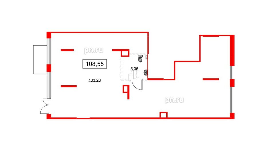 Помещение в ЖК Аквилон All in 3.0, 108.55 м², 1 этаж