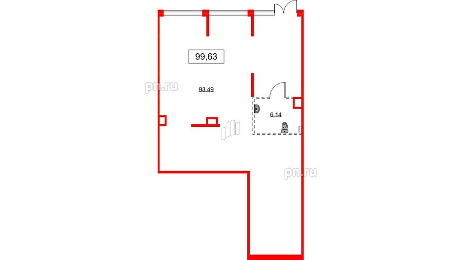 Помещение в ЖК Аквилон All in 3.0, 99.63 м², 1 этаж