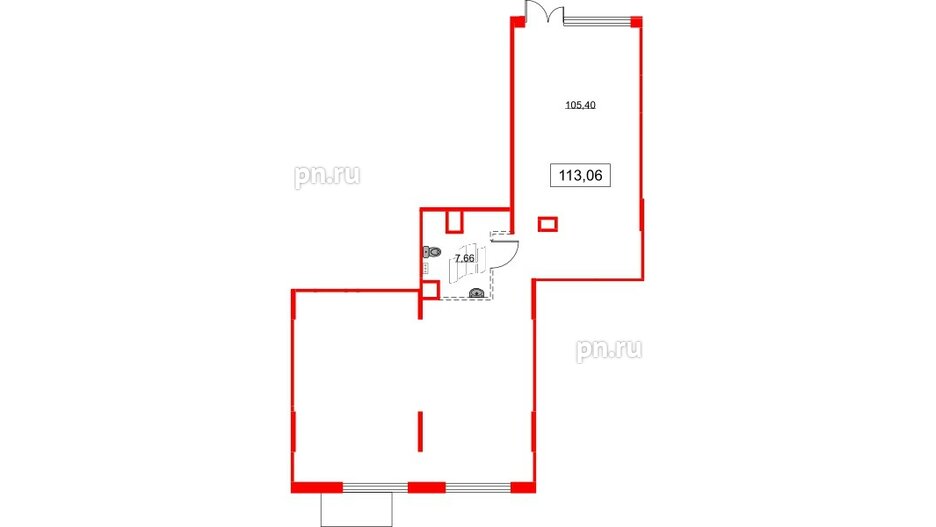 Помещение в ЖК Аквилон All in 3.0, 113.06 м², 1 этаж