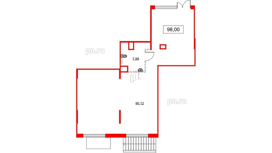 Помещение в ЖК Аквилон All in 3.0, 98 м², 1 этаж