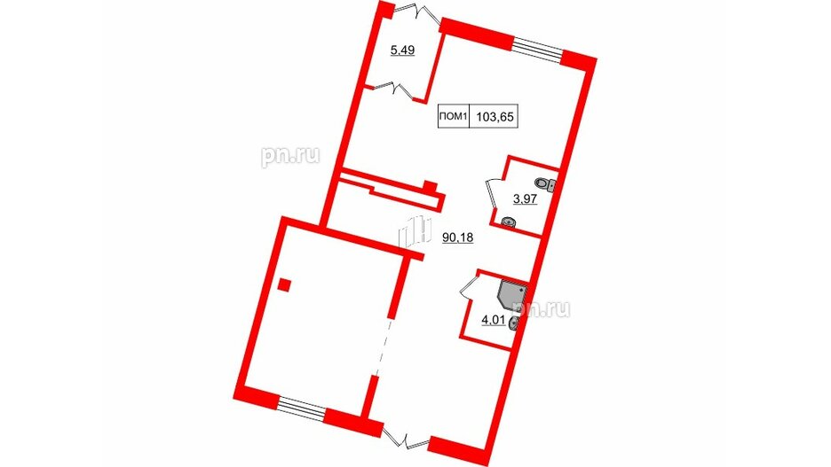 Помещение в ЖК Счастье 2.0, 103.65 м², 1 этаж