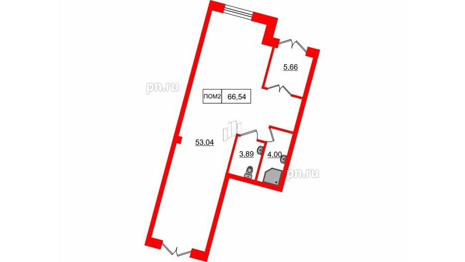 Помещение в ЖК Счастье 2.0, 66.54 м², 1 этаж