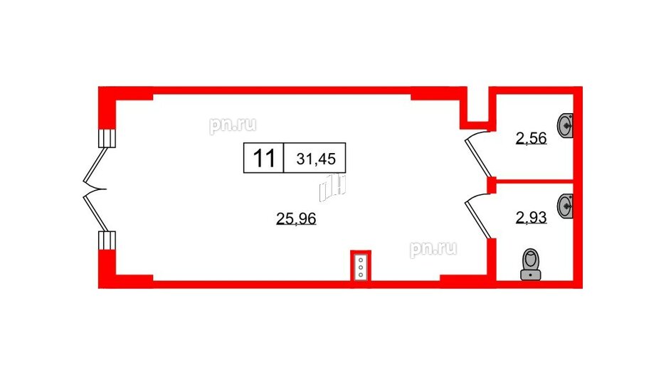 Помещение в ЖК ЯСНО.ЯНИНО, 31.45 м², 1 этаж