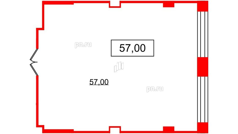 Помещение в ЖК VALO, 57 м², 2 этаж