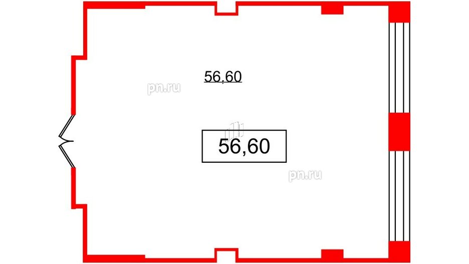 Помещение в ЖК VALO, 56.6 м², 2 этаж
