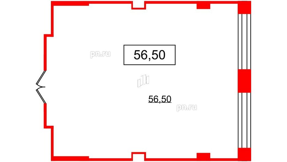 Помещение в ЖК VALO, 56.5 м², 2 этаж