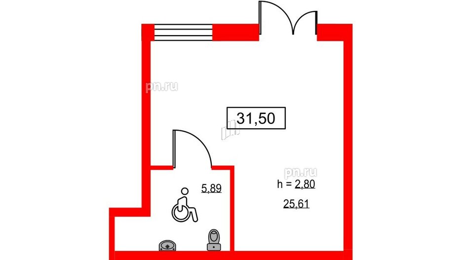 Помещение в ЖК ID Светлановский, 31.5 м², 1 этаж