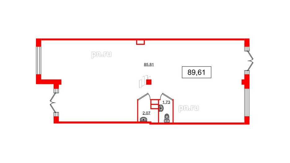 Помещение в ЖК Дубровский, 89.61 м², 1 этаж