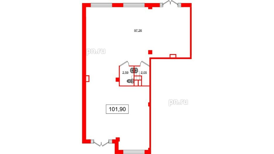 Помещение в ЖК Дубровский, 101.9 м², 1 этаж