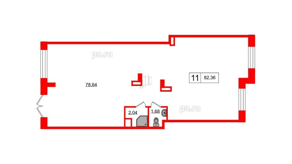 Помещение в ЖК Univer City, 85 м², 1 этаж