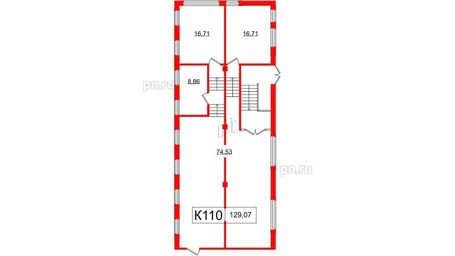 Помещение в ЖК Клубный дом Лиговский,127, 129.07 м², 1 этаж