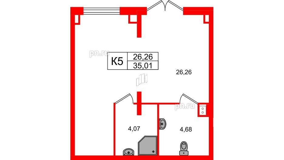 Помещение в ЖК Дубровка Парк., 35.01 м², 1 этаж