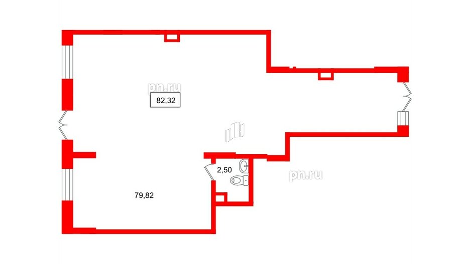 Помещение в ЖК Рождественский квартал, 82.32 м², 1 этаж