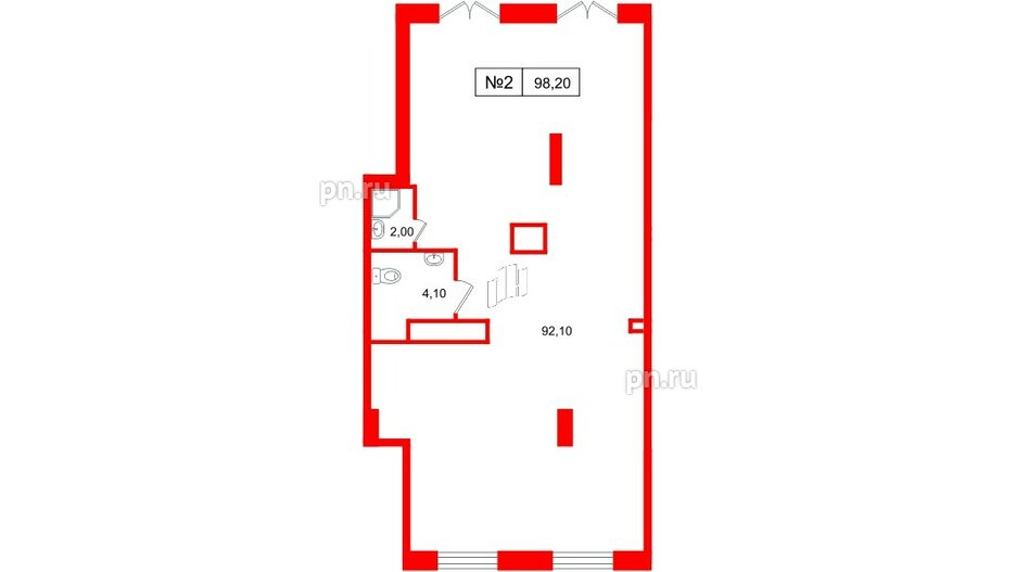 Помещение в ЖК Большая Охта., 99.3 м², 1 этаж