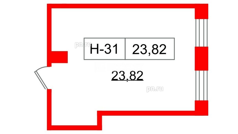 Помещение в ЖК Айди Политех, 23.82 м², 2 этаж